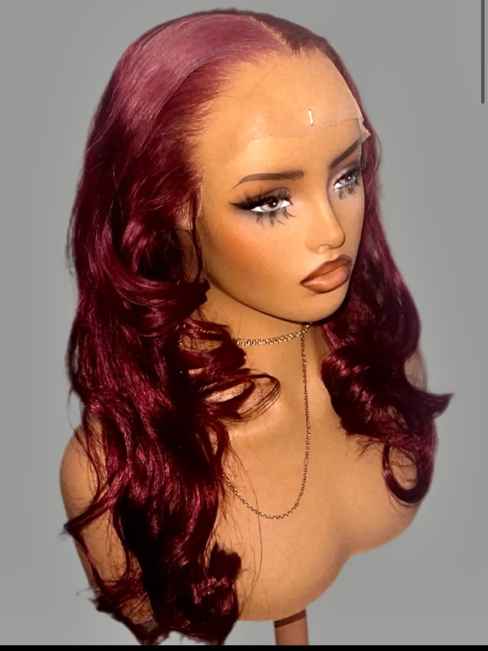 Burgundy Lace Front Wig - 28”